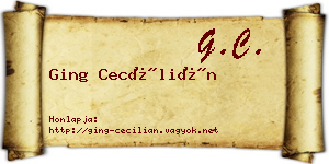 Ging Cecílián névjegykártya